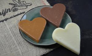 Borstplaat hart chocolade (donkerbruin)