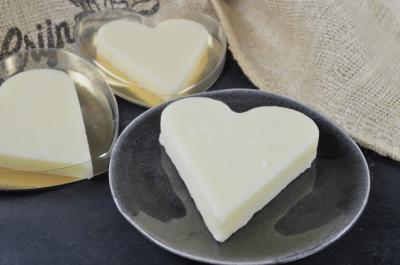 Borstplaat hart room (wit)