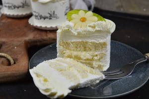 Slagroom vanille cake gebakje